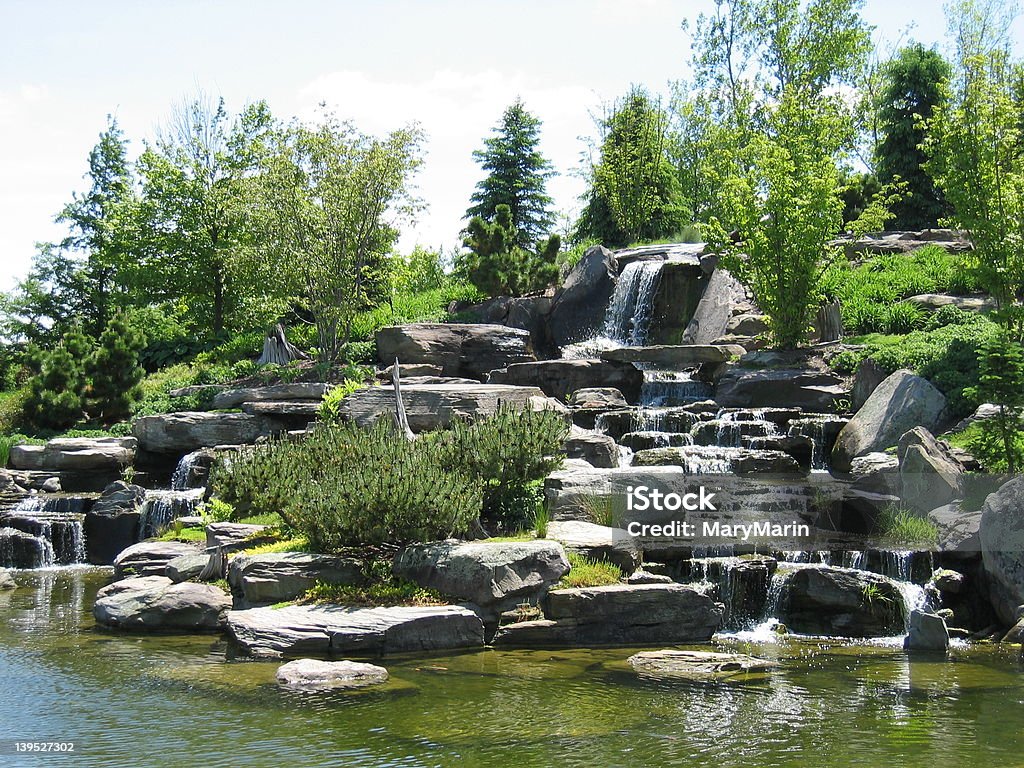 Waterfall Rocks Waterfall at Meijer Gardens, Grand Rapids, Michigan Grand Rapids - Michigan Stock Photo