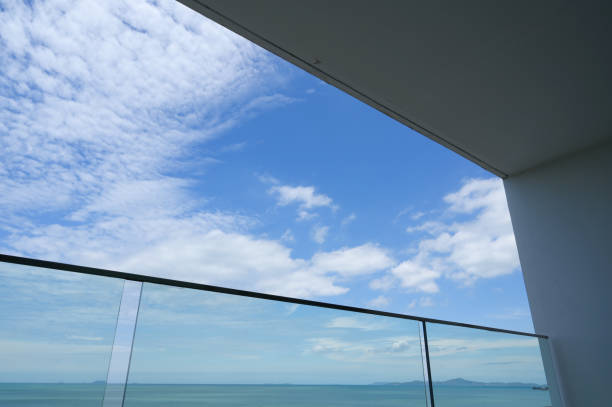 istock glass balcony with sea and sky background 1395275584