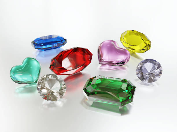 istock Colorful shiny Gemstones., 3D illustration 1395277979