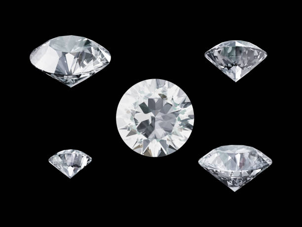 istock Diamond jewel on black background, 3D illustration 1395277985