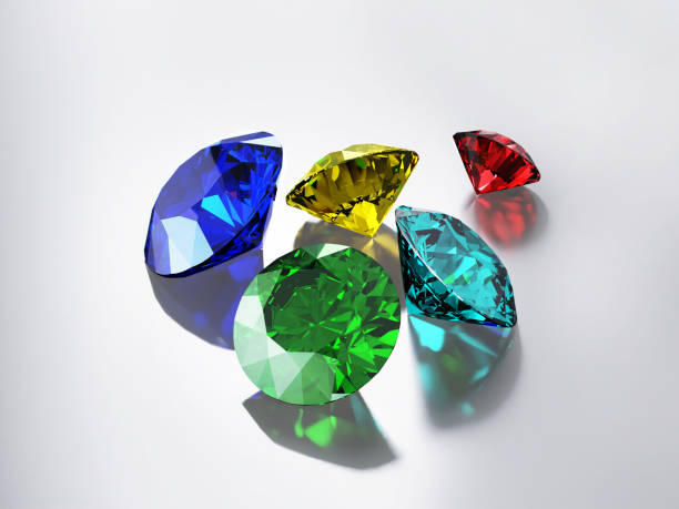 istock Colorful shiny Gemstones., 3D illustration 1395277988