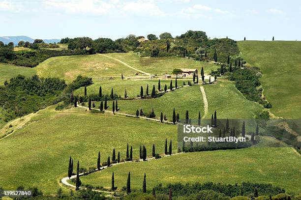 De Toscana Road Foto de stock y más banco de imágenes de Agricultura - Agricultura, Aire libre, Ajardinado
