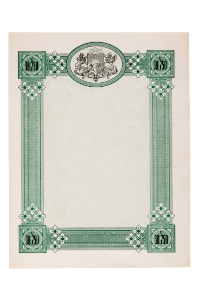 istock blank actual certificate with elegant border. vintage certificate or share certificate for copy space 1395283041
