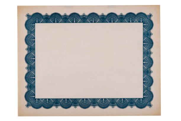 istock blank actual certificate with elegant border. vintage certificate or share certificate for copy space 1395283057