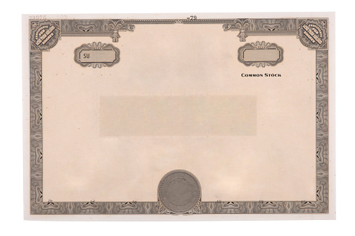 blank actual certificate with elegant border. vintage certificate or share certificate for copy space