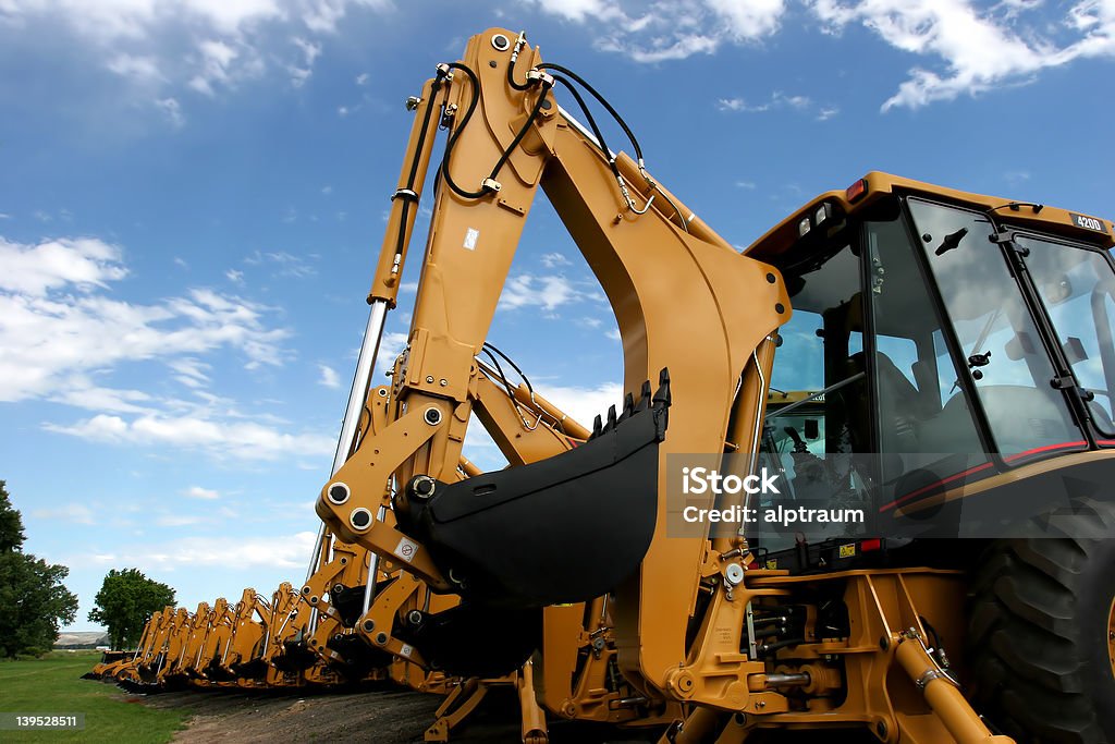 construction machinery assembly of heavy construction machinery Backhoe Stock Photo