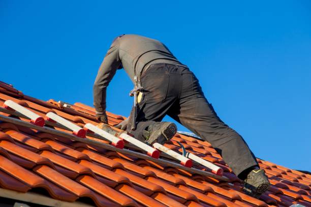 istock Roofing work, new covering of a tiled roof 1395287510