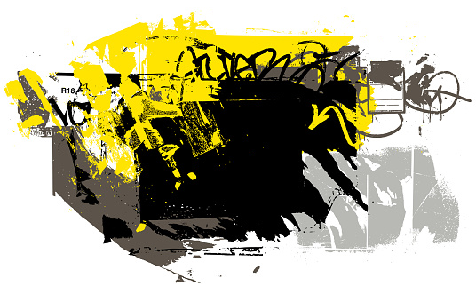 yellow urban city grunge street art graffiti vector background design