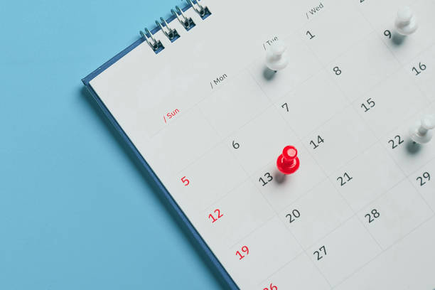 istock Close top view on white calendar 2022 month schedule Work planning and life concept. 1395291242