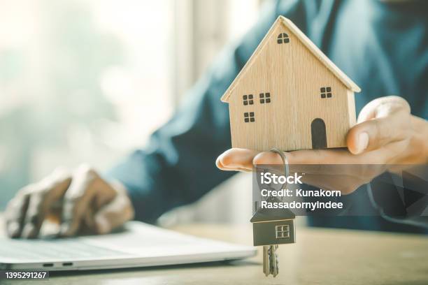 Businessman Choosing Mini Wood House Model From Model And Row Of Coin Money On Wood Table Selective Focus Planning To Buy Property Choose Whats The Best A Symbol For Construction Ecology Loan Concepts Stock Photo - Download Image Now