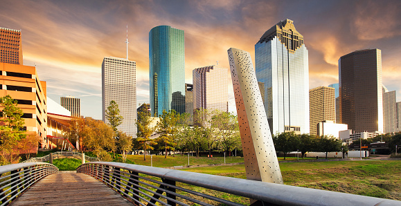 Houston skyline seen from midtown. Texas, USA