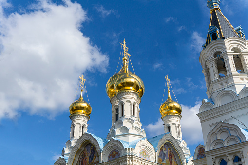 Russia, St. Petersburg - December 20, 2023: St. Nicholas Naval Cathedral in St. Nicholas Park