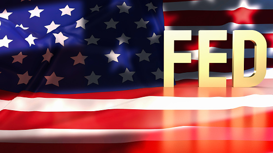 gold text fed on Usa flag background for business concept 3d rendering