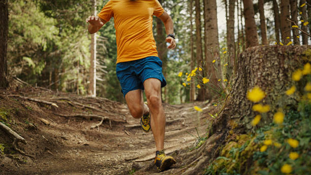 istock Man trail running on mountain: the Dolomites 1395300020