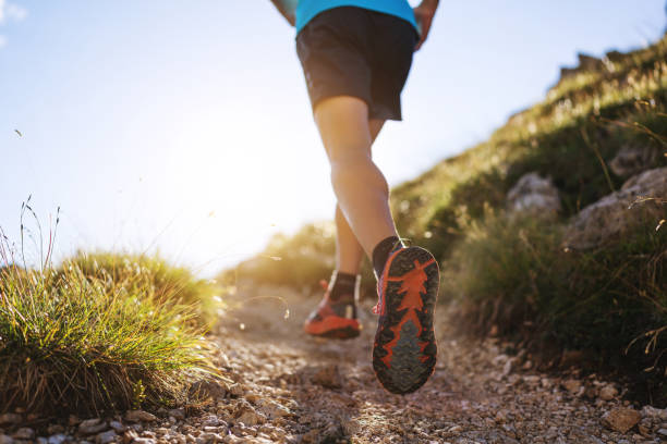 istock Man trail running on mountain: the Dolomites 1395300644