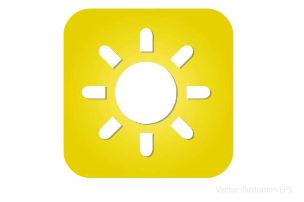 icon for solar renewable energy icon of the sun as examples of renewable energies to stop climate change. vector illustration sonne stock illustrations