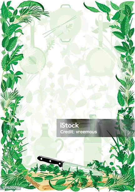 Herbes Aromatiques Vecteurs libres de droits et plus d'images vectorielles de Bordure - Bordure, Feuille de laurier, Autocuiseur