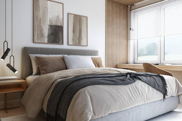 istock Modern bedroom interior - stock photo 1395305039