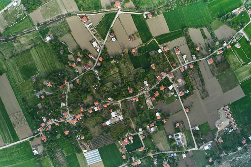 Aerial view of a typical suburb in City