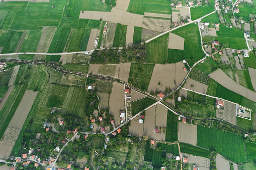 Aerial view of a typical suburb in City