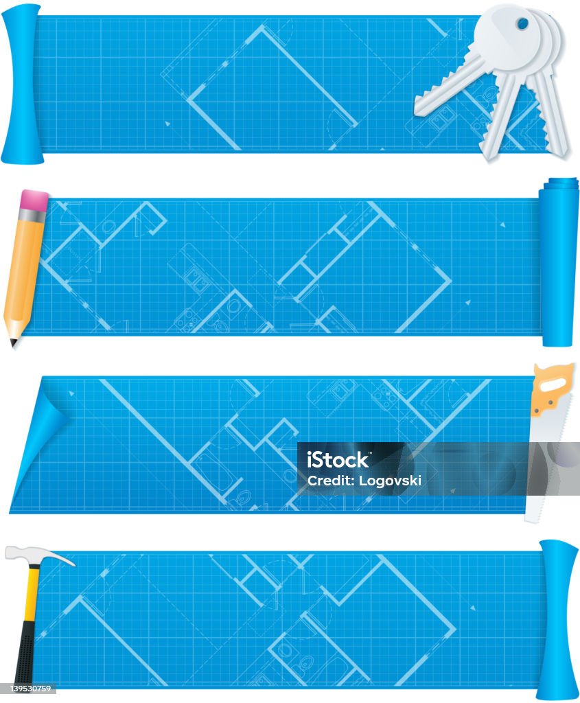 Blueprint Banner - Lizenzfrei Technische Zeichnung Vektorgrafik