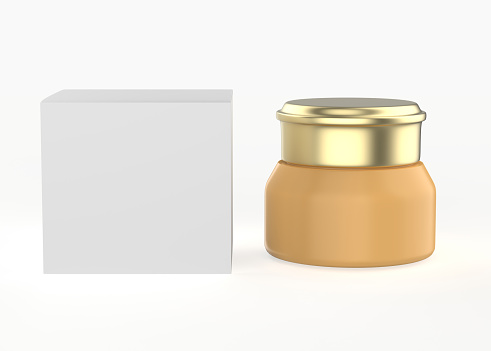matte cosmetic Jar Mockup isolated on white background. 3d illustration