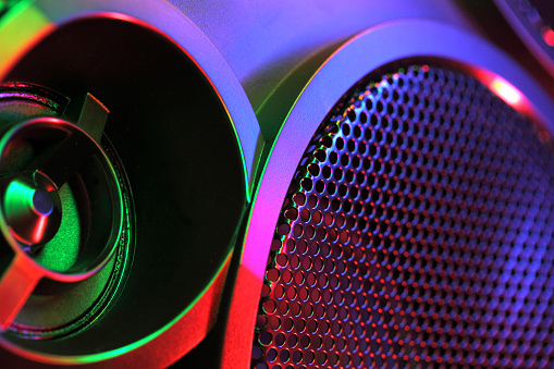 Loudspeaker, close-up.