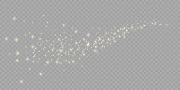 vector golden sparkling falling star. stardust trail. cosmic glittering wave. - glowing stock illustrations