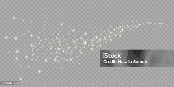 istock Vector golden sparkling falling star. Stardust trail. Cosmic glittering wave. 1395311453