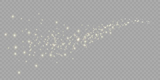 Vector golden sparkling falling star. Stardust trail. Cosmic glittering wave. Vector golden sparkling falling star. Stardust trail. Cosmic glittering wave. glitter stock illustrations