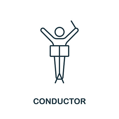 Conductor icon from music collection. Simple line Conductor icon for templates, web design and infographics.