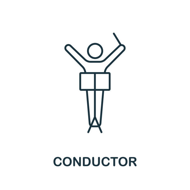 Conductor icon from music collection. Simple line Conductor icon for templates, web design and infographics Conductor icon from music collection. Simple line Conductor icon for templates, web design and infographics. musical conductor stock illustrations