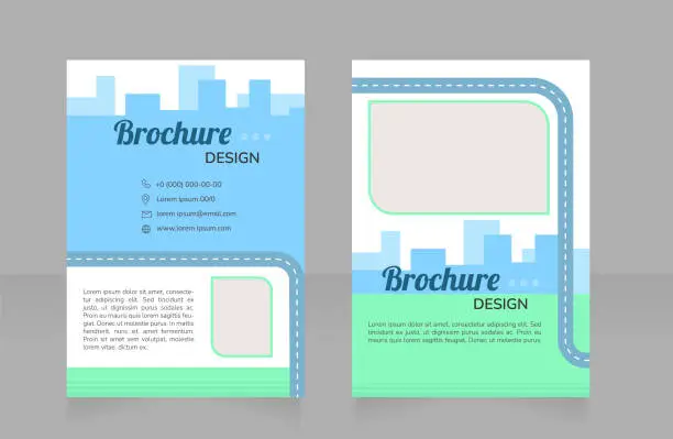 Vector illustration of Green taxi service blank brochure design