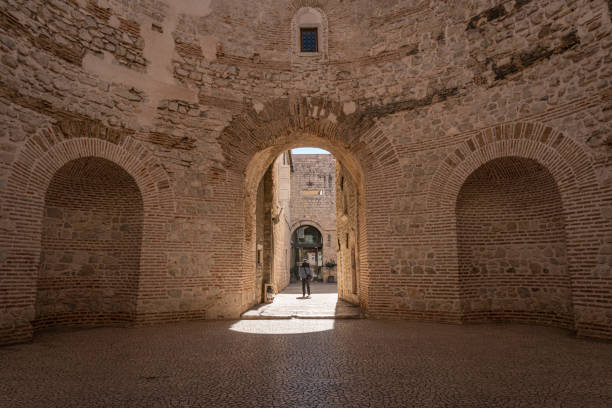 Vestibule in the Old Town, Split, Croatia stock photo