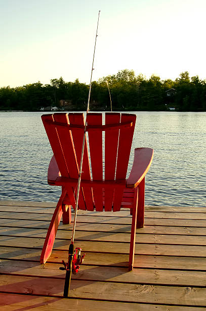 istock Red Fishing Chair 139531549