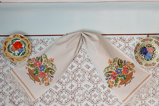 Traditional Romanian interiorur decoration.