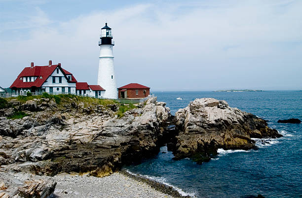 istock Portland Head Light lighthouse on cliffs in Maine 139531941