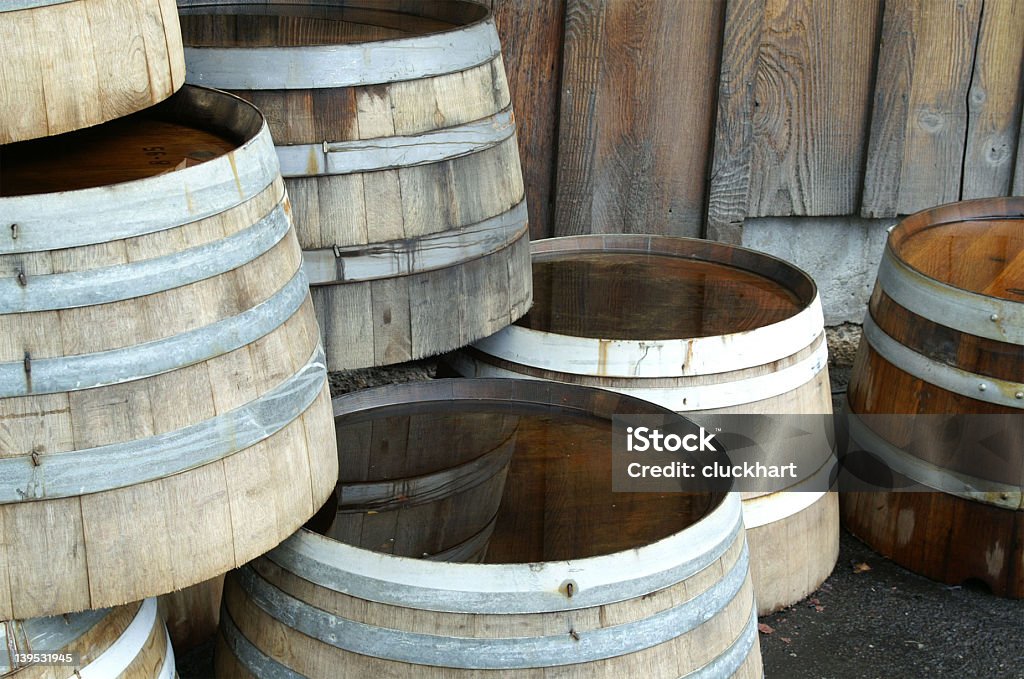 Wine barrels Used wine barrels after the rain in Sonoma Alcohol - Drink Stock Photo