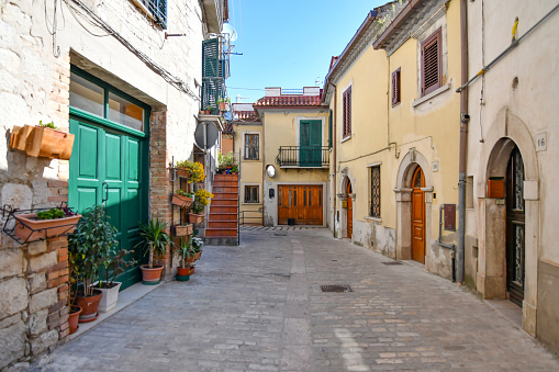 A narrow street in Morcone, a small village in Benevento province.