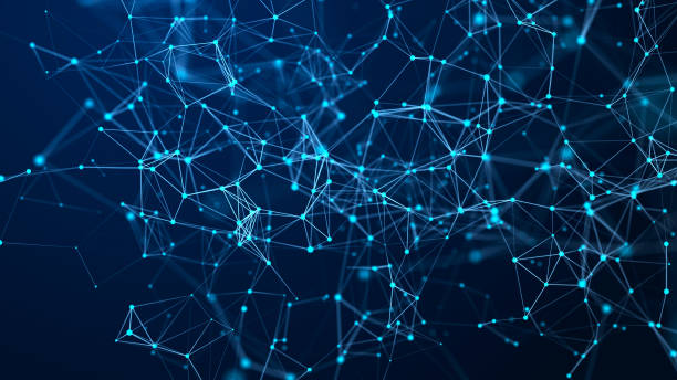 istock Abstract blue futuristic background. Technological wave of information data flow. 3D rendering. 1395321404