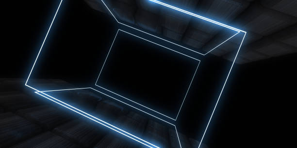istock 3D abstract background with neon lights. neon tunnel  .space construction . .3d illustration 1395321454