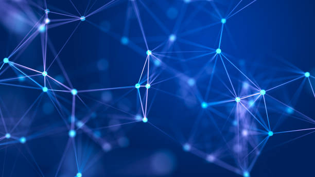 istock Abstract blue futuristic background. Technological wave of information data flow. 3D rendering. 1395321459