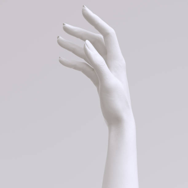 istock Beautiful female abstract white hand relaxed gesture, mannequin painted 3d rendering elegant hand. 1395321468