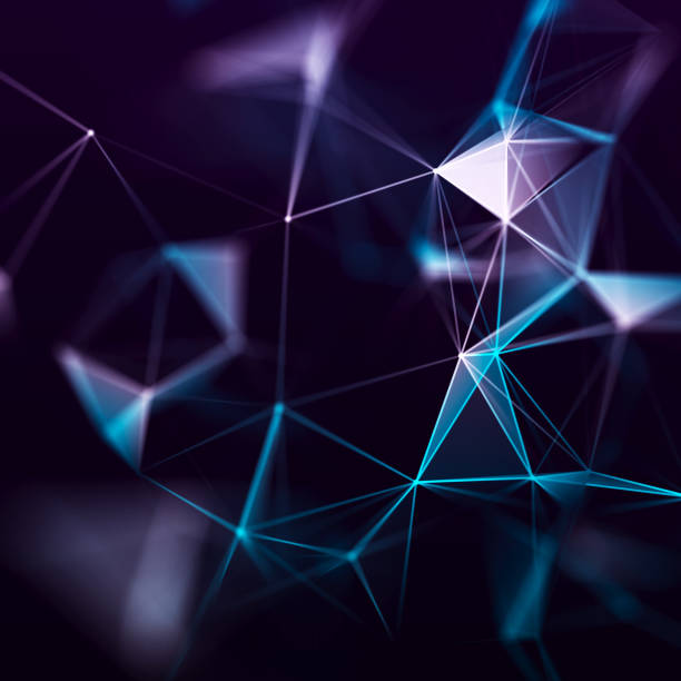 istock Connection of colored lines and shapes in space. Big data visualization. Digital background. 3d rendering. 1395321508