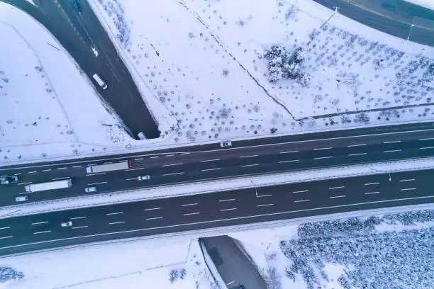 Photo of A highway in the middle of a winter Istanbul city