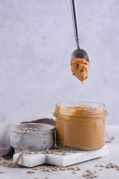 istock Sunflower butter or sunbutter. Hypoallergenic spread 1395323900