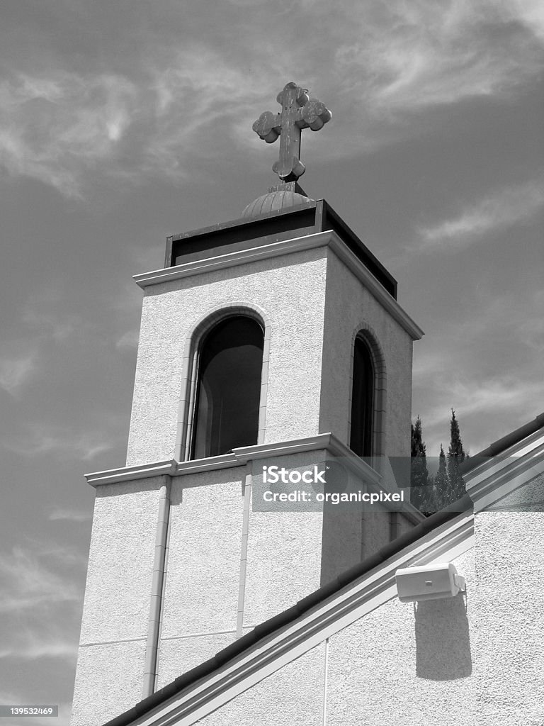 Église détails de noir et blanc - Photo de Modesto libre de droits