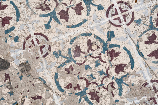istock Weathered decorative paving in Greek village in Crete 1395324844