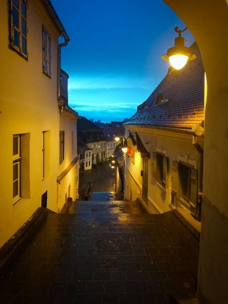 istock Medieval architecture in old town Sibiu, Romania 1395325180