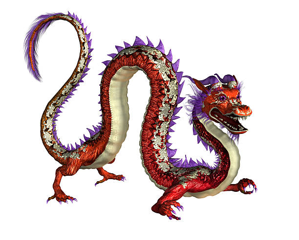 Red Oriental Dragon - includes clipping path stock photo